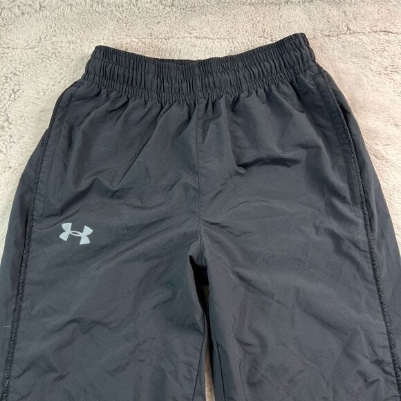 Under Armour Womens Small Windbreaker Track Pants Loose Fit Mesh Lined Ankle Zip - Picture 2 of 10